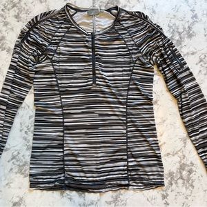 Athleta Quarter Zip Striped Women’s Size Medium